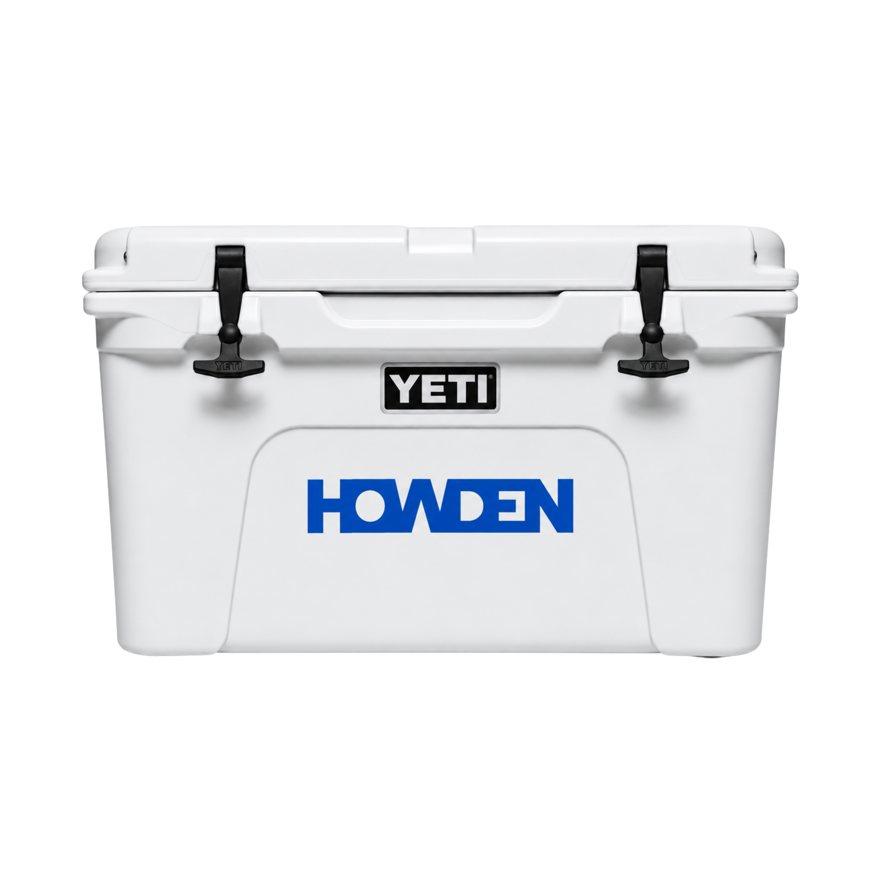 White YETI cooler customized for Howden